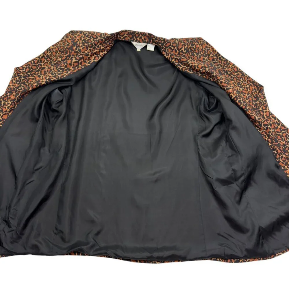 Dorman Vintage 100% Silk Animal/Leopard Print Oversized Blazer Women's Size M